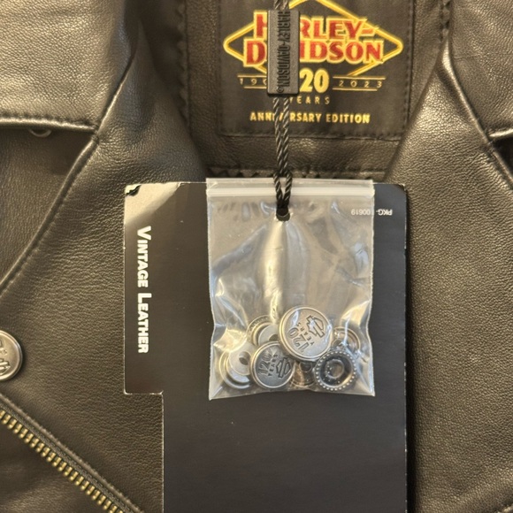 Harley Davidson Women's 120th Anniversary D-Pocket Biker Leather Jacket - Black - Picture 10 of 16